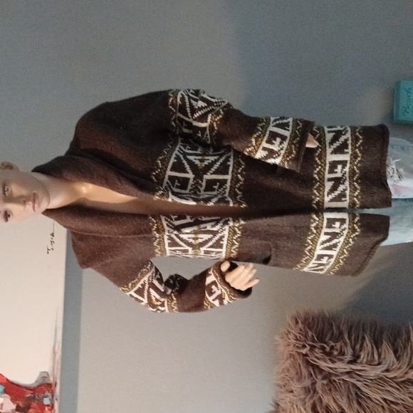 🔥🔥🔥PRESS oversized rollneck open knit wool blend cardigan S/P - Picture 3 of 16